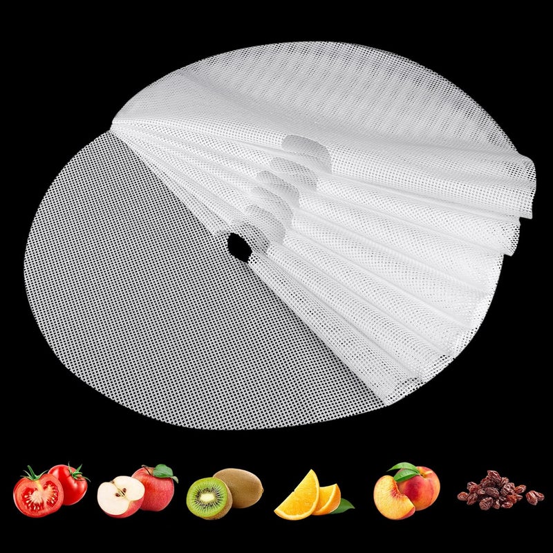 DOSTK (8 Pack) Round Silicone Dehydrator Sheets, Premium Non Stick Silicone Mesh for Fruit Dehydrator, Tray Liner Reusable (Round 13" Diameter) - Image 1